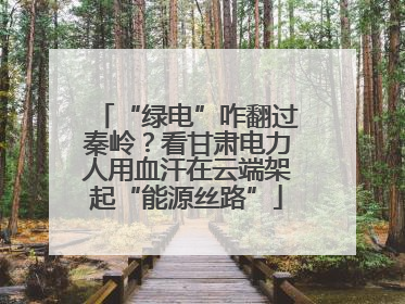 “绿电”咋翻过秦岭？看甘肃电力人用血汗在云端架起“能源丝路”