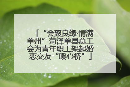 “会聚良缘·情满单州”菏泽单县总工会为青年职工架起婚恋交友“暖心桥”