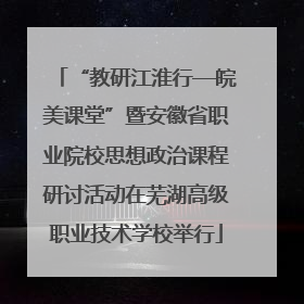 “教研江淮行—皖美课堂”暨安徽省职业院校思想政治课程研讨活动在芜湖高级职业技术学校举行
