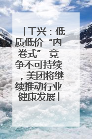 王兴：低质低价“内卷式” 竞争不可持续，美团将继续推动行业健康发展