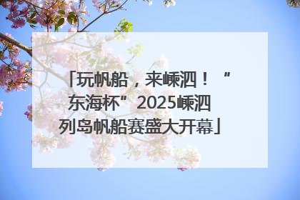玩帆船，来嵊泗！“东海杯”2025嵊泗列岛帆船赛盛大开幕