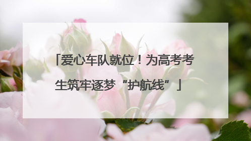 爱心车队就位！为高考考生筑牢逐梦“护航线”