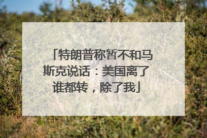 特朗普称暂不和马斯克说话：美国离了谁都转，除了我