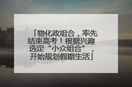 物化政组合，率先结束高考！根据兴趣选定“小众组合”，开始规划假期生活