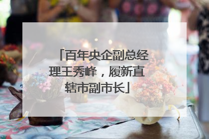 百年央企副总经理王秀峰，履新直辖市副市长