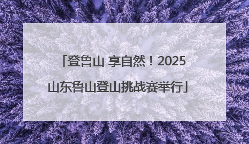 登鲁山 享自然！2025山东鲁山登山挑战赛举行
