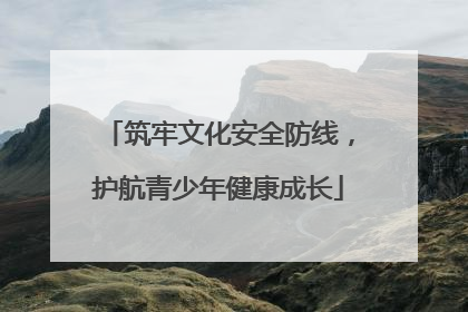 筑牢文化安全防线，护航青少年健康成长