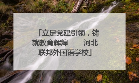 立足党建引领，铸就教育辉煌——河北联邦外国语学校
