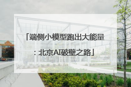端侧小模型跑出大能量：北京AI破壁之路