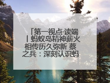 第一视点·读端丨蚂蚁岛精神薪火相传历久弥新 蔡之兵：深刻认识蚂蚁岛精神的“精气神”