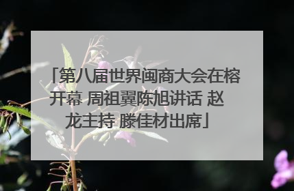 第八届世界闽商大会在榕开幕 周祖翼陈旭讲话 赵龙主持 滕佳材出席