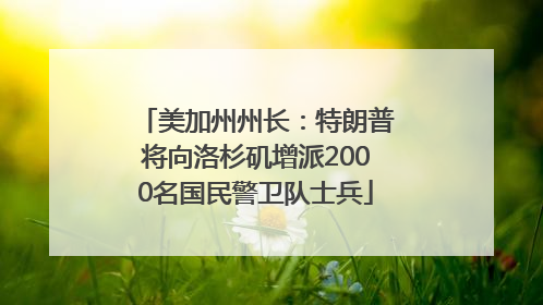 美加州州长：特朗普将向洛杉矶增派2000名国民警卫队士兵