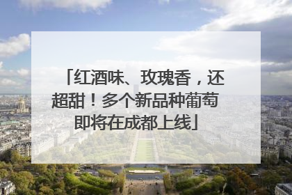 红酒味、玫瑰香，还超甜！多个新品种葡萄即将在成都上线