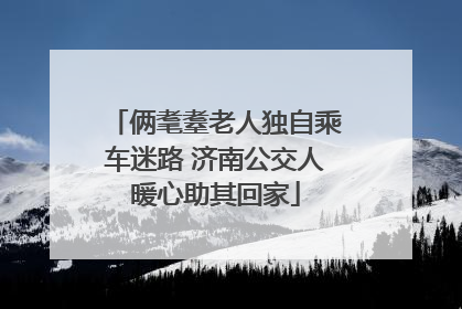 俩耄耋老人独自乘车迷路 济南公交人暖心助其回家