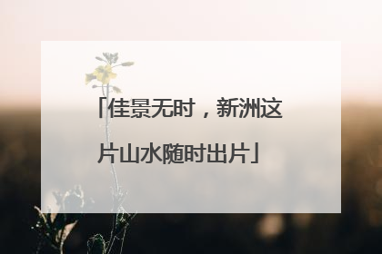 佳景无时，新洲这片山水随时出片