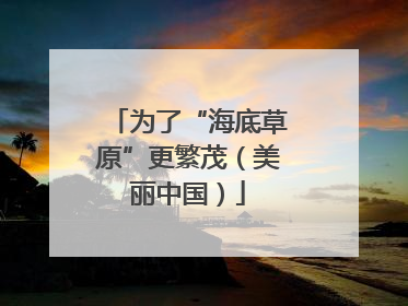 为了“海底草原”更繁茂（美丽中国）