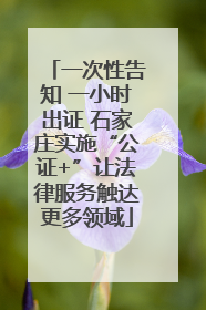 一次性告知 一小时出证 石家庄实施“公证+”让法律服务触达更多领域
