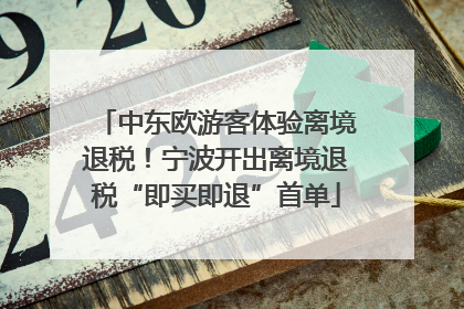 中东欧游客体验离境退税！宁波开出离境退税“即买即退”首单