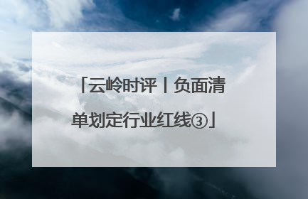 云岭时评丨负面清单划定行业红线③