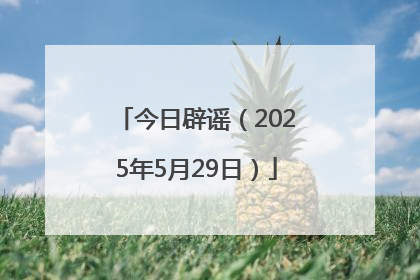 今日辟谣（2025年5月29日）