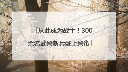 从此成为战士！300余名武警新兵戴上警衔