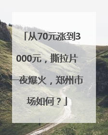 从70元涨到3000元，撕拉片一夜爆火，郑州市场如何？