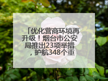 优化营商环境再升级！烟台市公安局推出23项举措，护航348个重点项目