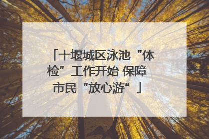十堰城区泳池“体检”工作开始 保障市民“放心游”
