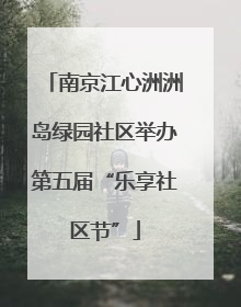 南京江心洲洲岛绿园社区举办第五届“乐享社区节”