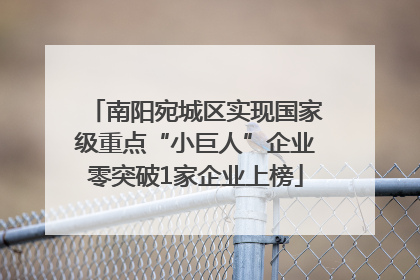 南阳宛城区实现国家级重点“小巨人”企业零突破1家企业上榜