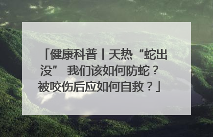 健康科普丨天热“蛇出没” 我们该如何防蛇？被咬伤后应如何自救？