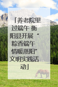 养老院里过端午 衡阳县开展“粽香端午 情暖蒸阳”文明实践活动