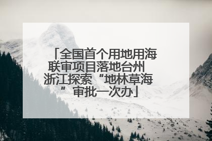 全国首个用地用海联审项目落地台州 浙江探索“地林草海”审批一次办