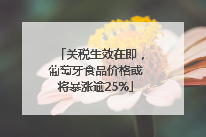 关税生效在即，葡萄牙食品价格或将暴涨逾25%