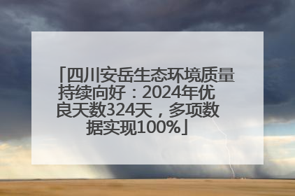 四川安岳生态环境质量持续向好：2024年优良天数324天，多项数据实现100%