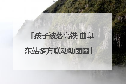 孩子被落高铁 曲阜东站多方联动助团圆