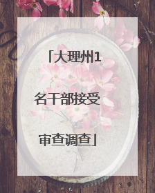 大理州1名干部接受审查调查