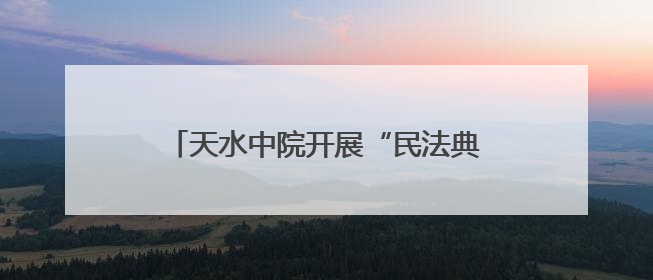 天水中院开展“民法典进乡村”普法系列活动