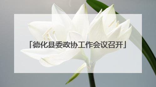 德化县委政协工作会议召开