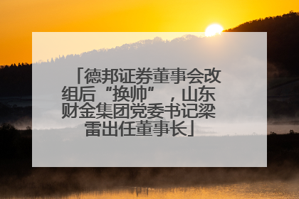 德邦证券董事会改组后“换帅”，山东财金集团党委书记梁雷出任董事长