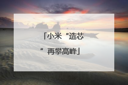 小米“造芯”再攀高峰