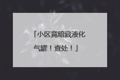 小区竟暗藏液化气罐！查处！
