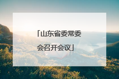 山东省委常委会召开会议