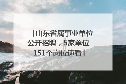 山东省属事业单位公开招聘，5家单位151个岗位速看