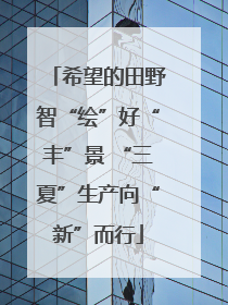 希望的田野智“绘”好“丰”景 “三夏”生产向“新”而行