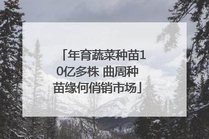 年育蔬菜种苗10亿多株 曲周种苗缘何俏销市场