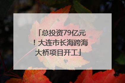 总投资79亿元！大连市长海跨海大桥项目开工