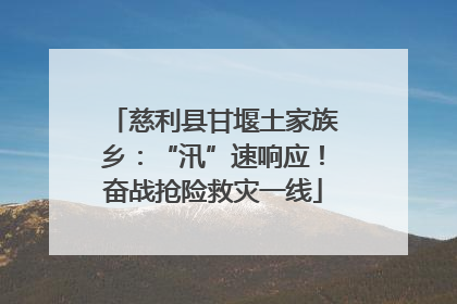 慈利县甘堰土家族乡：“汛”速响应！奋战抢险救灾一线