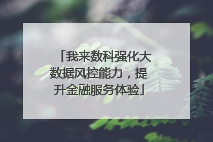 我来数科强化大数据风控能力，提升金融服务体验