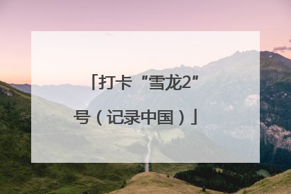 打卡“雪龙2”号（记录中国）